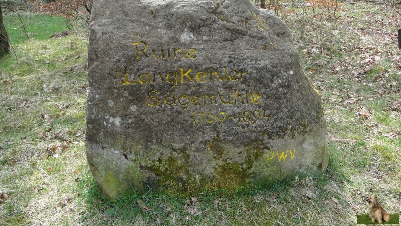 Ritterstein Nr. 306-1a Ruine Langkehler Sägemühle 1769 - 1894.JPG - Ritterstein Nr.306 Ruine Langkehler Sägemühle 1769 - 1894 (im Jahr 2011)